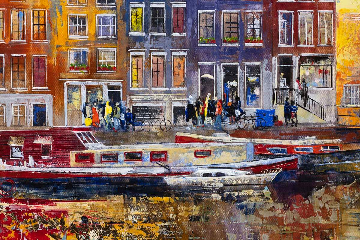 Life in Amsterdam - Original - SOLD by artist Veronika Benoni - Wyecliffe Galleries