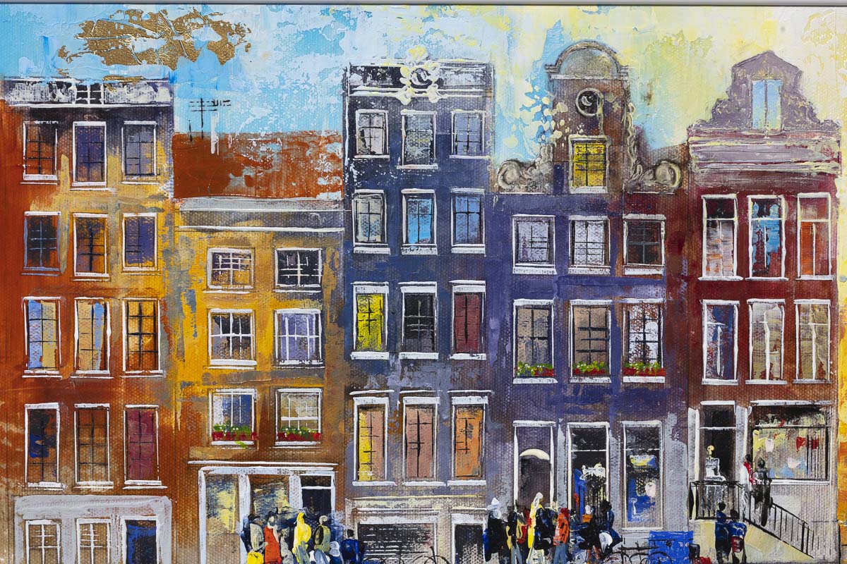 Life in Amsterdam - Original - CHECK MEASUREMENTS AND PRICING Veronika Benoni Framed