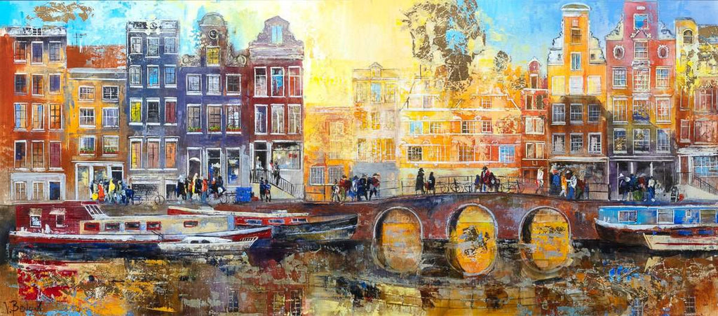 Life in Amsterdam - Original - SOLD by artist Veronika Benoni - Wyecliffe Galleries