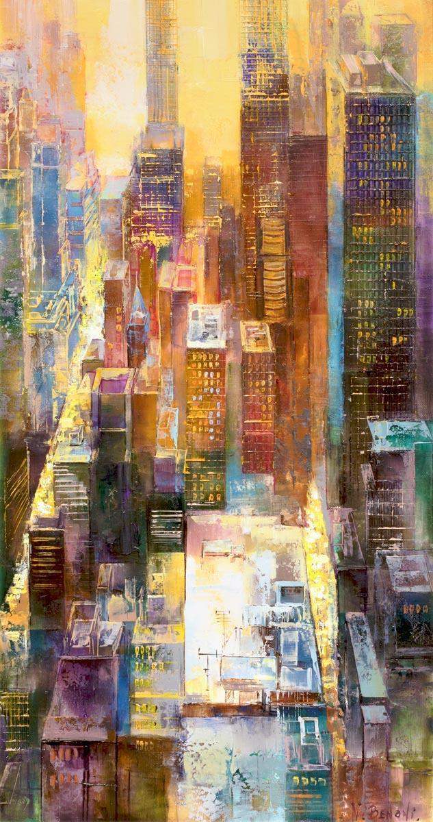 Manhattan Skyline - SOLD by artist Veronika Benoni - Wyecliffe Galleries