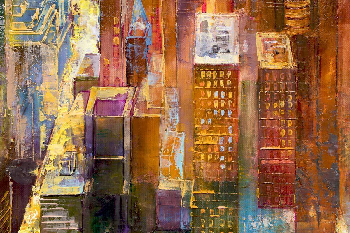 Manhattan Skyline - SOLD by artist Veronika Benoni - Wyecliffe Galleries