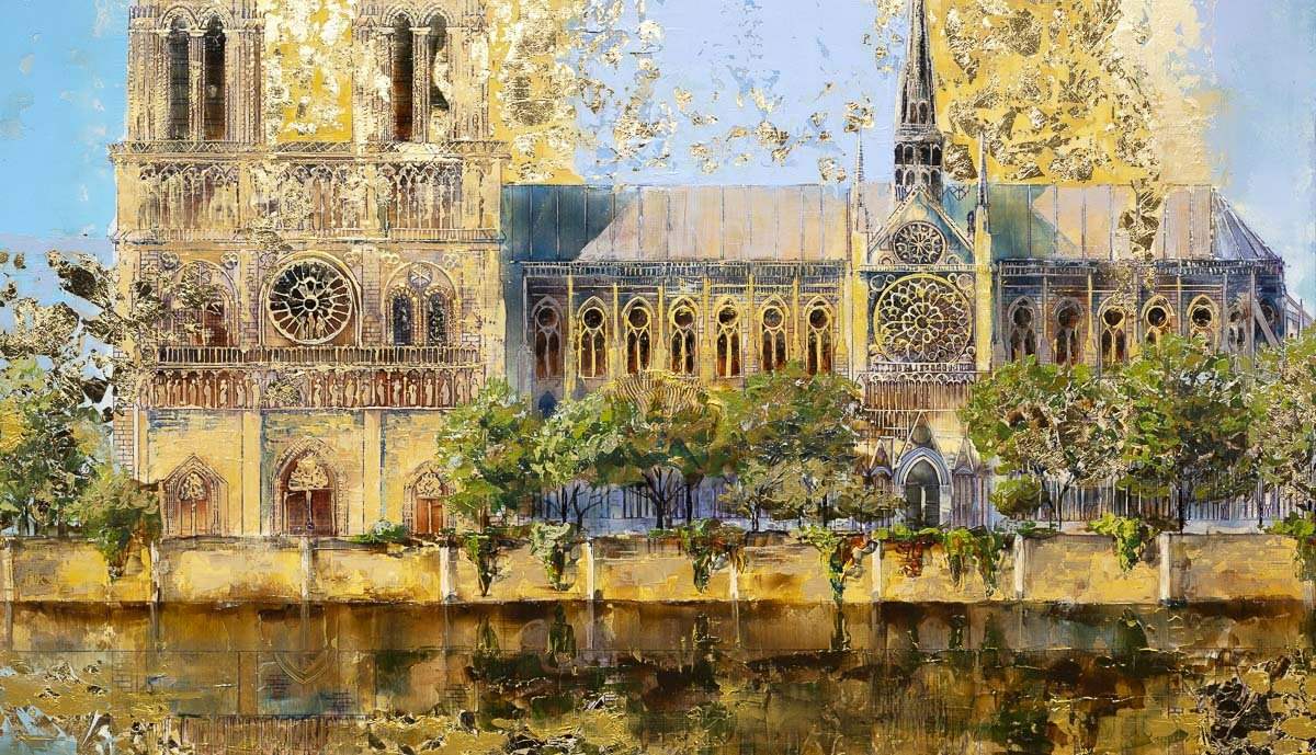 Paved in Gold - Original - SOLD by artist Veronika Benoni - Wyecliffe Galleries