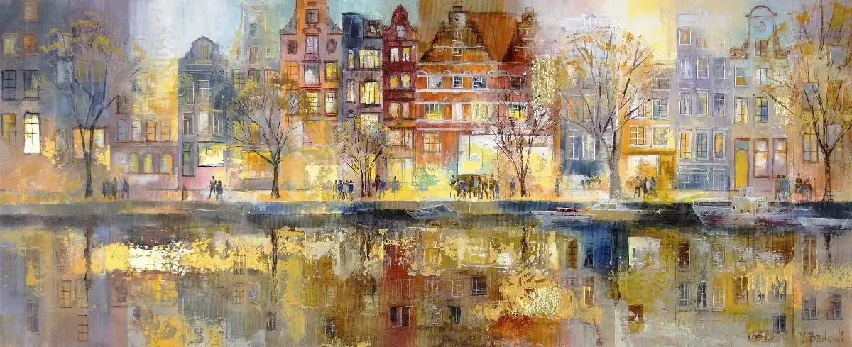 Paved with Gold (Amsterdam) - SOLD by artist Veronika Benoni - Wyecliffe Galleries
