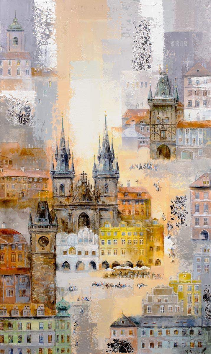 Prague Dawn - Original - SOLD by artist Veronika Benoni - Wyecliffe Galleries