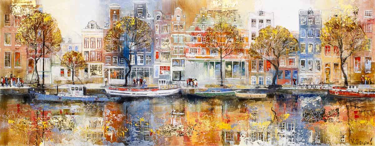 Reflections of Amsterdam - Original - SOLD by artist Veronika Benoni - Wyecliffe Galleries