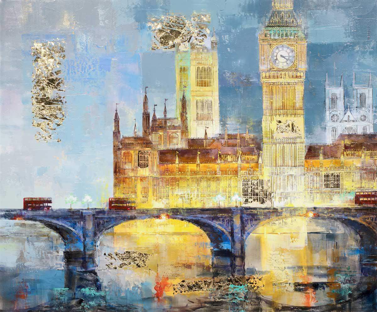 Reflections of Westminster - Original - SOLD by artist Veronika Benoni - Wyecliffe Galleries