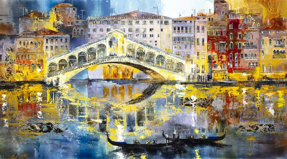 Rialto Bridge, Venice - Original - SOLD by artist Veronika Benoni - Wyecliffe Galleries