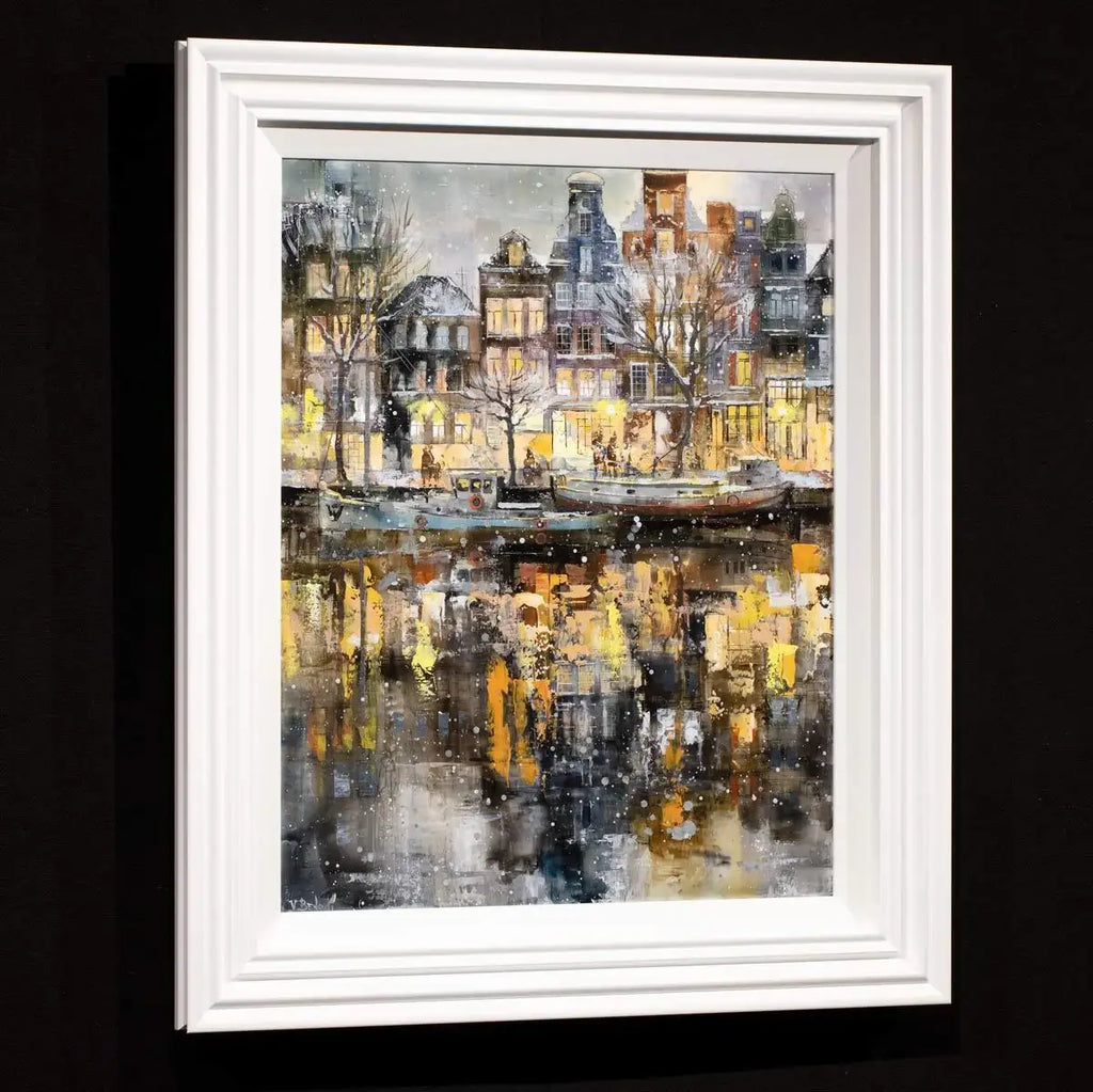 Snowing in Amsterdam - Original - SOLD by artist Veronika Benoni - Wyecliffe Galleries