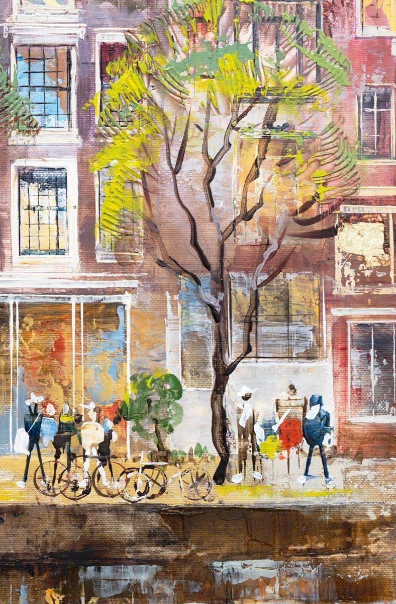 Stroll Along The Canal - Original - SOLD by artist Veronika Benoni - Wyecliffe Galleries