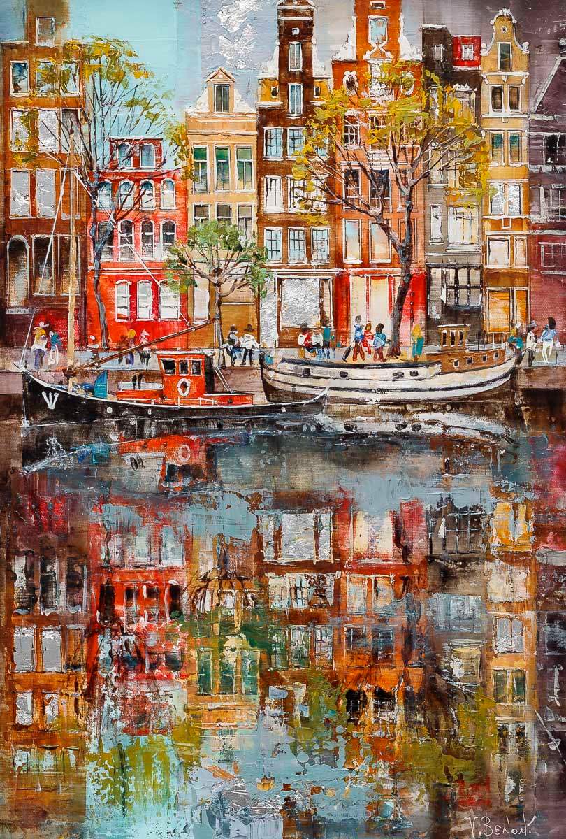 Summer in Amsterdam - Original - SOLD by artist Veronika Benoni - Wyecliffe Galleries