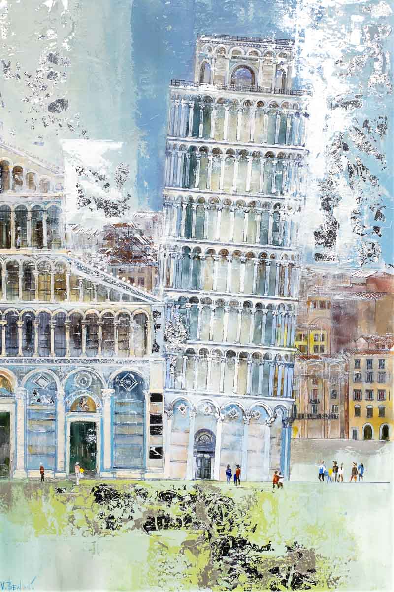 The Leaning Tower of Pisa - Original Veronika Benoni Framed