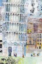 The Leaning Tower of Pisa - Original by artist Veronika Benoni - Wyecliffe Galleries