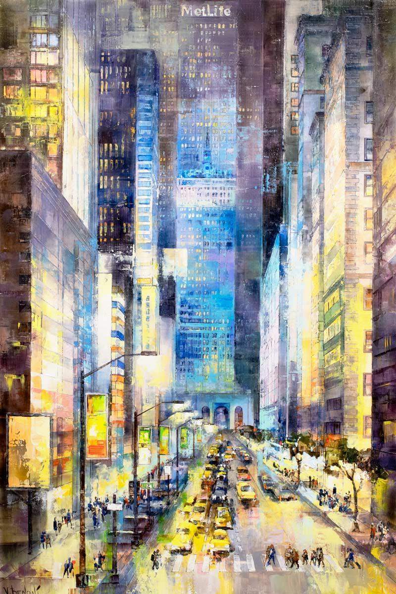 New York By Night - Original - SOLD by artist Veronika Benoni - Wyecliffe Galleries