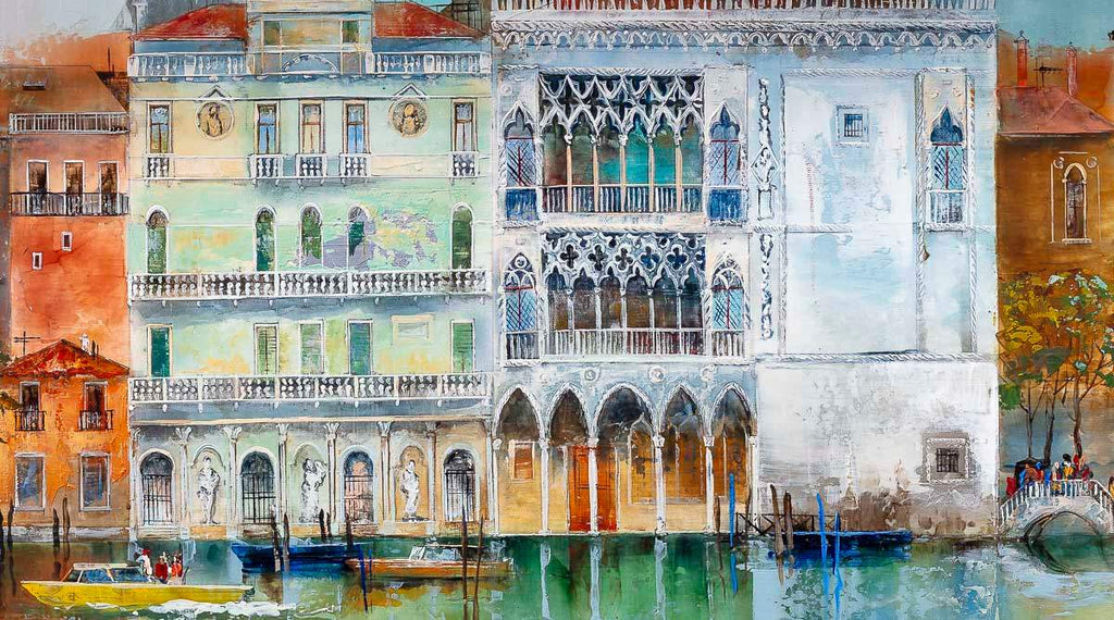 Venice Canal - Original - SOLD by artist Veronika Benoni - Wyecliffe Galleries