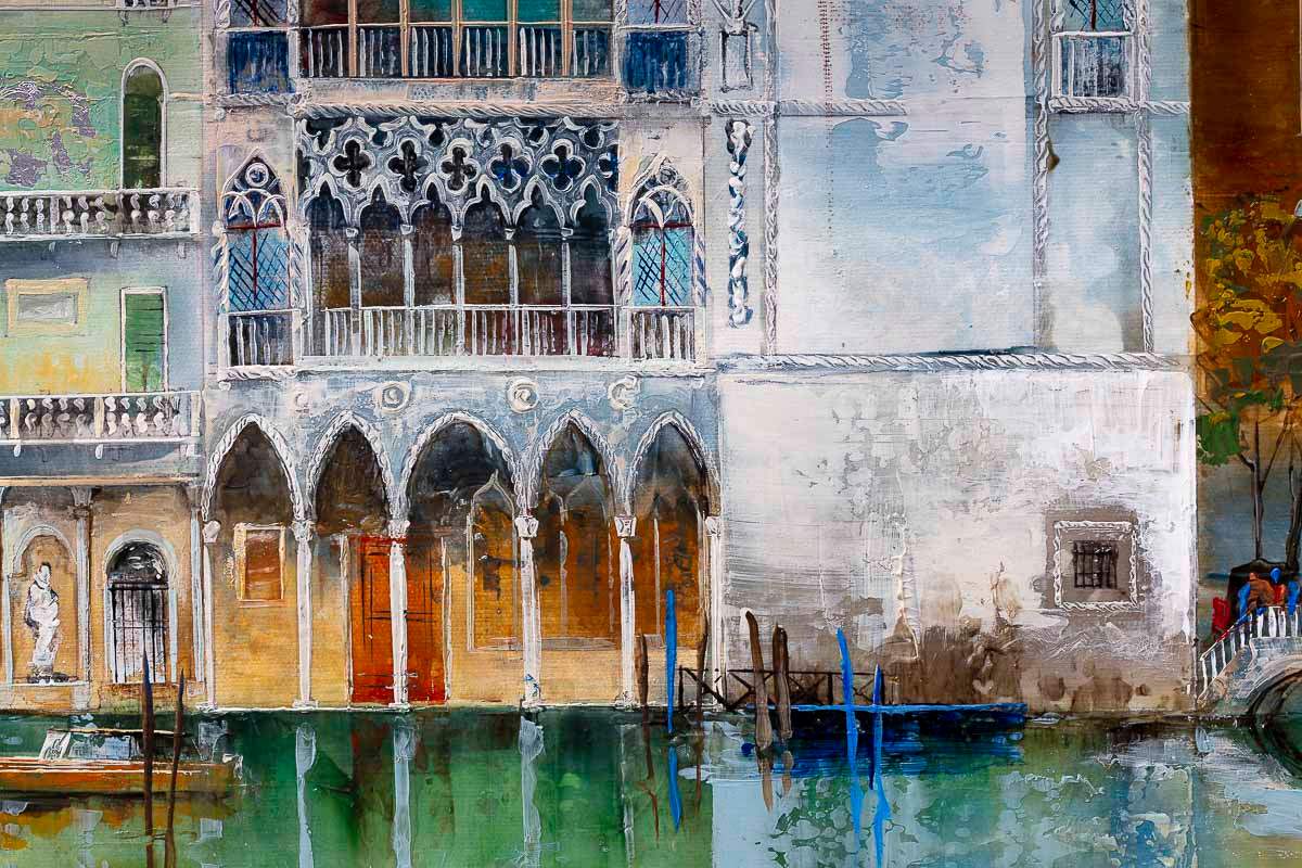 Venice Canal - Original - SOLD by artist Veronika Benoni - Wyecliffe Galleries