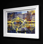 Venice Taxis by the Bridge - Original - SOLD by artist Veronika Benoni - Wyecliffe Galleries