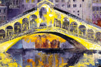 Venice Taxis by the Bridge - Original - SOLD by artist Veronika Benoni - Wyecliffe Galleries