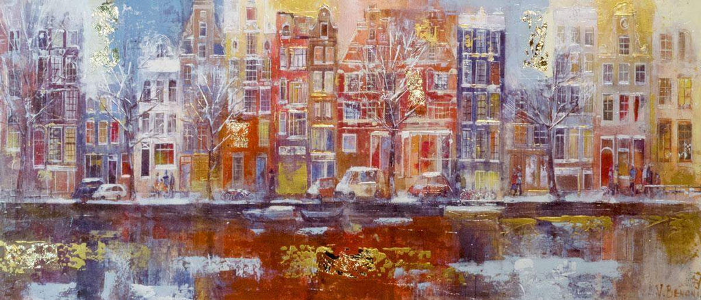Winter Amsterdam - Original -SOLD by artist Veronika Benoni - Wyecliffe Galleries