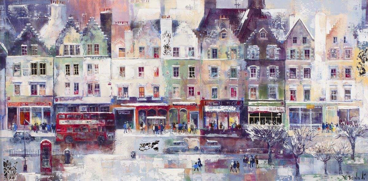 Winter Edinburgh - Original - SOLD by artist Veronika Benoni - Wyecliffe Galleries