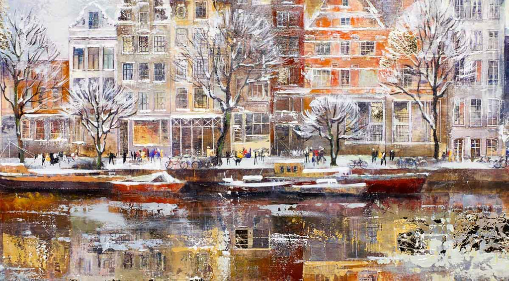 Winter in Amsterdam - Original - SOLD by artist Veronika Benoni - Wyecliffe Galleries