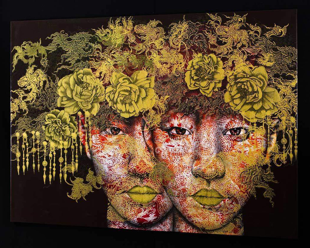 Dragons - Original SOLD by artist Vichit Nongnual - Wyecliffe Galleries