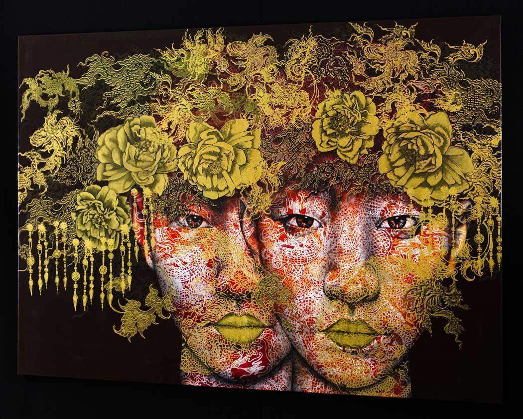 Dragons - Original SOLD by artist Vichit Nongnual - Wyecliffe Galleries