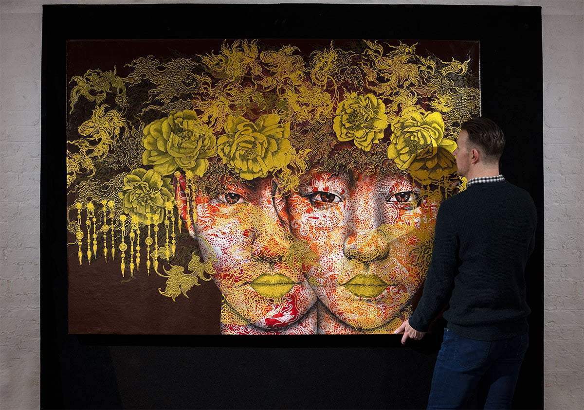 Dragons - Original SOLD by artist Vichit Nongnual - Wyecliffe Galleries