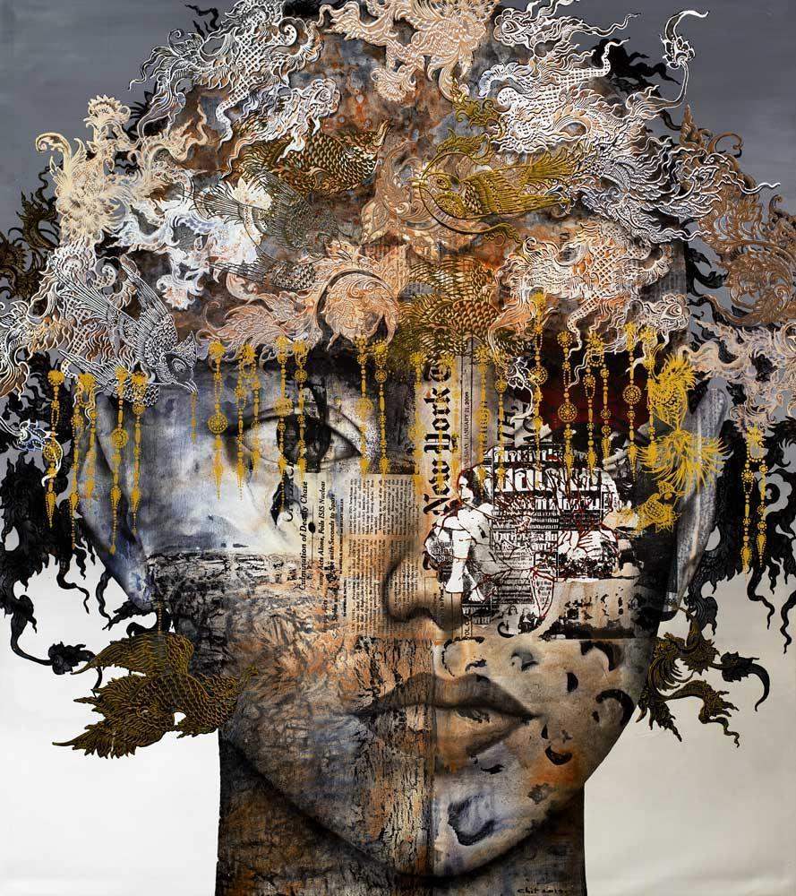 Headlines - Original - SOLD by artist Vichit Nongnual - Wyecliffe Galleries