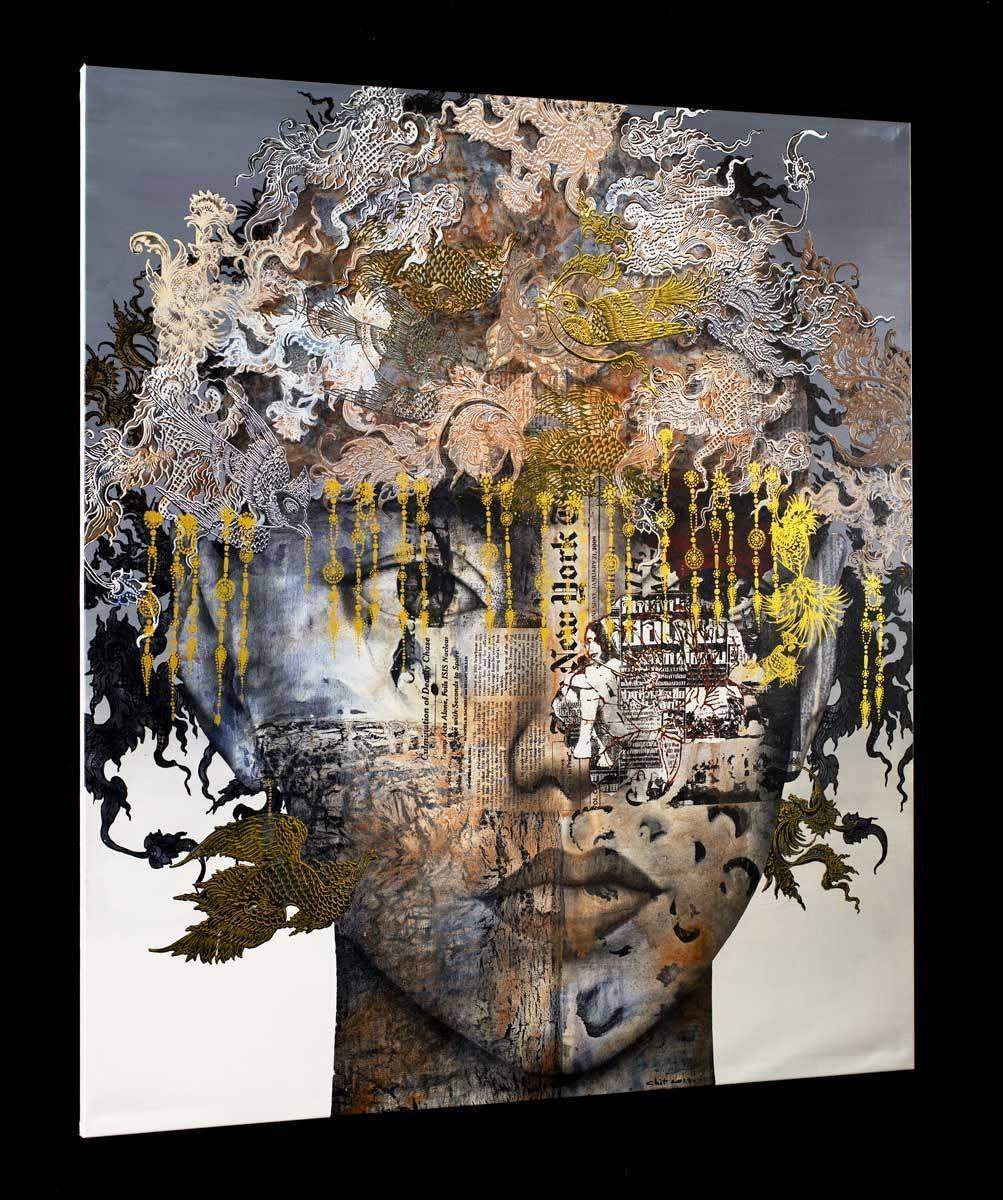 Headlines - Original - SOLD by artist Vichit Nongnual - Wyecliffe Galleries