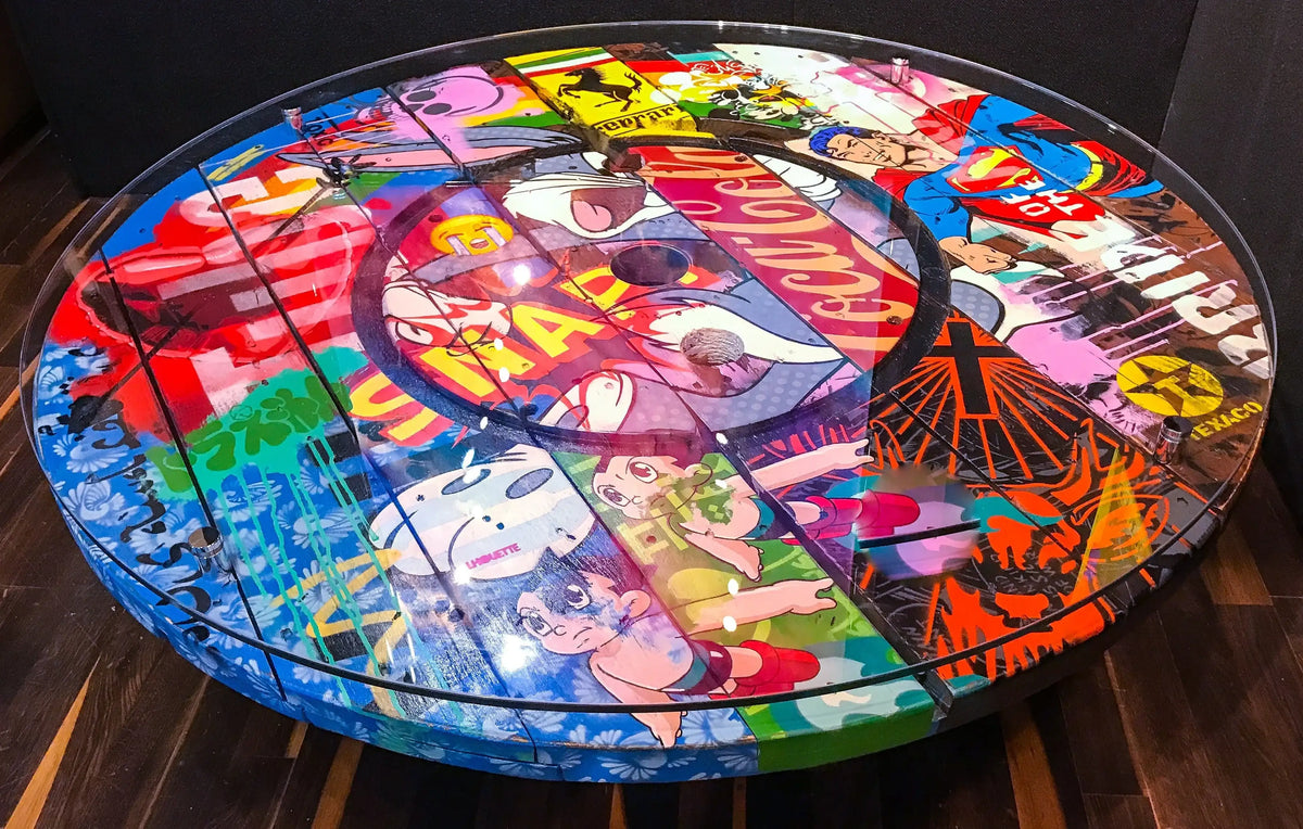 Coffee Table (Superman) - SOLD by artist Lhouette - Wyecliffe Galleries